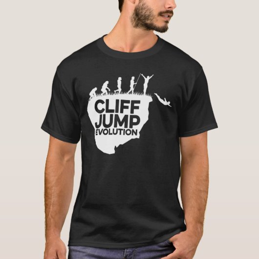 Cliff Jumping Evolution Graphic Cliff Jumper Tombs T-Shirt (Vorderseite)