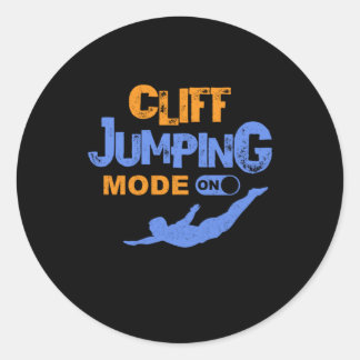 Cliff Jumping Mode on Cliff Diving Cliff Jump Gesc Runder Aufkleber