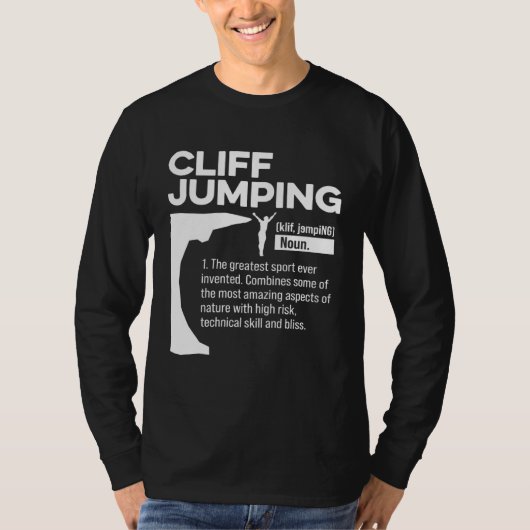 Cliff Jumping Noun Definition Tombstoning Cliff Di T-Shirt (Vorderseite)