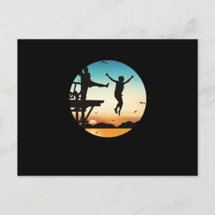 Cliff Jumping Sunset Cliff Jump Cliff Diving Gift Postkarte