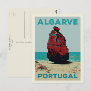 Cliff Küste Illustration Algarve Portugal Postcard Postkarte