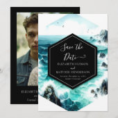 Cliff Ocean Nautical Wedding Save The Date (Vorne/Hinten)