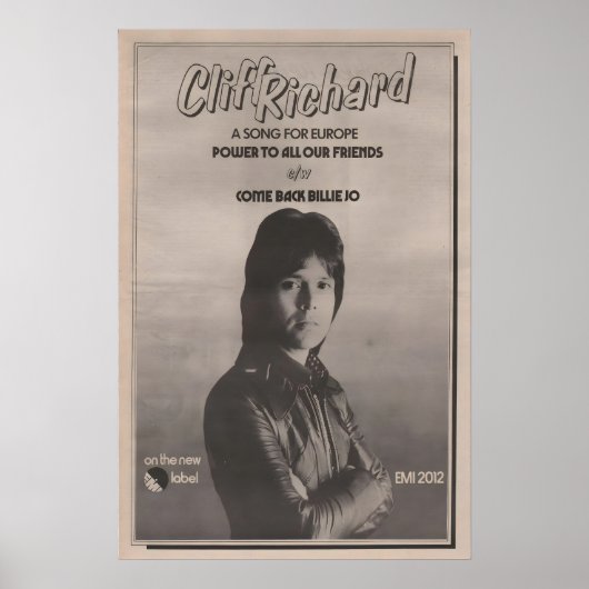 CLIFF RICHARD - 1972 Poster original NME - Power (Vorne)