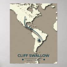 Cliff Swallow Migration Map - Minimalistisch Vinta