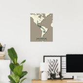 Cliff Swallow Migration Map - Minimalistisch Vinta Poster (Heimbüro)