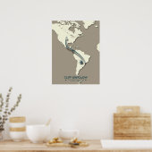 Cliff Swallow Migration Map - Minimalistisch Vinta Poster (Küche)
