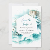 Cliff Typografy Nautical Wedding Save The Date (Vorderseite)