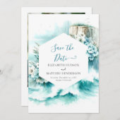 Cliff Typografy Nautical Wedding Save The Date (Vorne/Hinten)