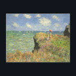 Cliff Walk at Pourville by Claude Monet Postkarte<br><div class="desc">Cliff Walk at Pourville (1882) by Claude Monet is a vintage impressionism fine art nautical painting. A seascape featuring two women standing on a rocky sea cliff. The ladies are carrying parasols and overlooking waves on the ocean on a sunny summer day. About the artist: Claude Monet (1840-1926) was a...</div>