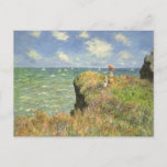 Cliff Walk at Pourville by Claude Monet Postkarte<br><div class="desc">Cliff Walk at Pourville (1882) by Claude Monet is a vintage impressionism fine art nautical painting. A seascape featuring two women standing on a rocky sea cliff. The ladies are carrying parasols and overlooking waves on the ocean on a sunny summer day. About the artist: Claude Monet (1840-1926) was a...</div>