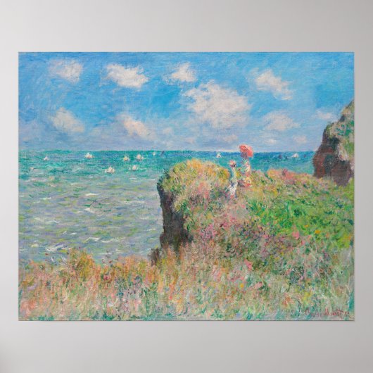 Cliff Walk in Pourville (1882) von Claude Monet Poster (Vorne)