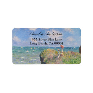 Cliff Walk in Pourville von Claude Monet Adressaufkleber