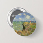 Cliff Walk in Pourville von Claude Monet Button (Vorne & Hinten)