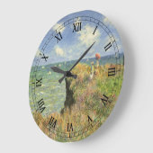 Cliff Walk in Pourville von Claude Monet Große Wanduhr (Winkel)