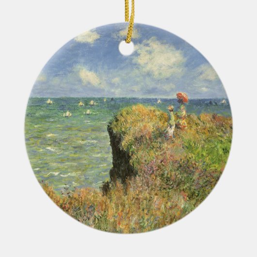 Cliff Walk in Pourville von Claude Monet Keramik Ornament (Vorne)