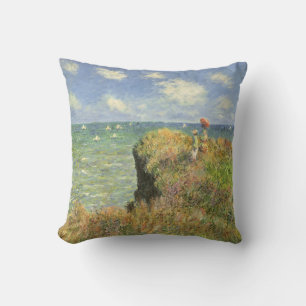 Cliff Walk in Pourville von Claude Monet Kissen