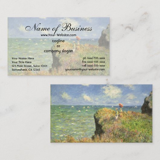 Cliff Walk in Pourville von Claude Monet Visitenkarte (Vorne/Hinten)