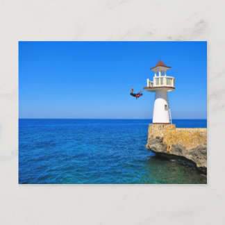 Cliffdiving in Negril, Jamaika Postkarte