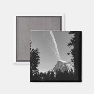 Cliffing Cloud Yosemite Sky Black and White Foto Magnet