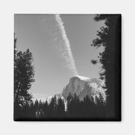 Cliffing Cloud Yosemite Sky Black and White Foto Magnet