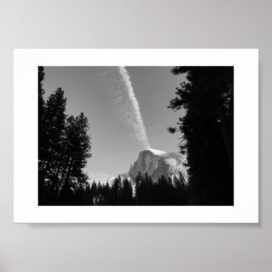 Cliffing Cloud Yosemite Sky Black and White Foto Poster (Vorne)