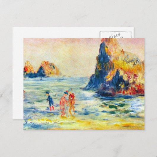 Cliffs at Guernsey by Pierre Renoir Postkarte (Vorne/Hinten)