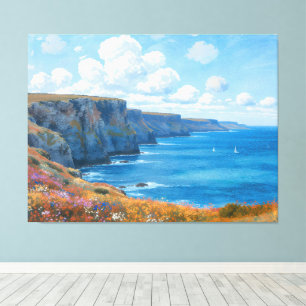"Cliffs of Endless Horizon" - Eine walisische Seas Leinwanddruck