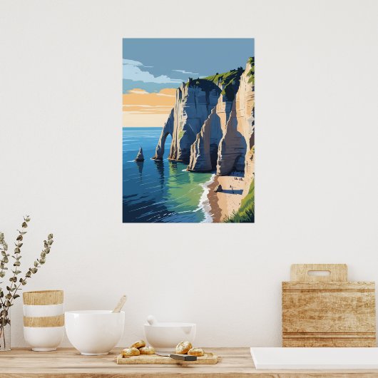 Cliffs of Étretat Art Poster (Küche)