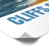 Cliffs of Moher Illustration Travel Poster (Ecke)