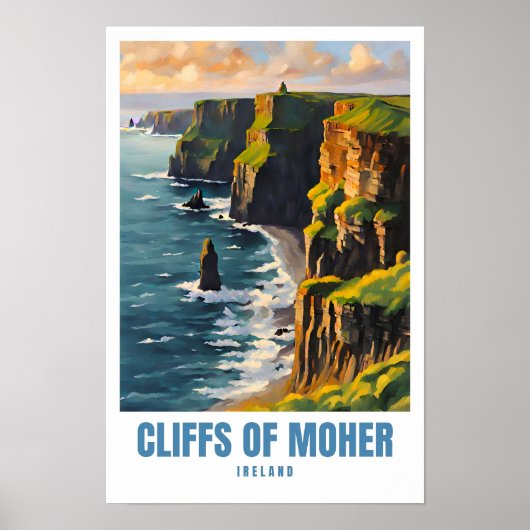 Cliffs of Moher Illustration Travel Poster (Vorne)