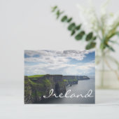 Cliffs of Moher in Ireland Text Postcard Postkarte (Stehend Vorderseite)