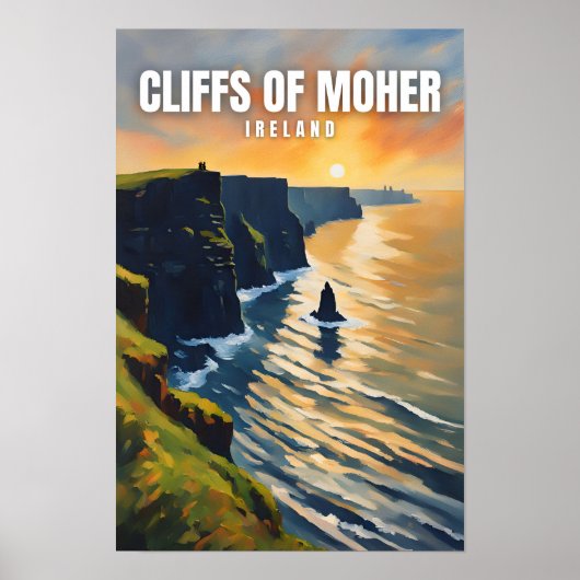 Cliffs of Moher Ireland Decorative Travel Art Poster (Vorne)