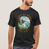 Cliffs of Moher Ireland Retro Distressed Circle T-Shirt (Vorderseite)