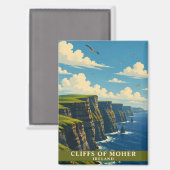 Cliffs of Moher Irland County Clare Retro Reise Magnet (Vorderseite/Rückseite)