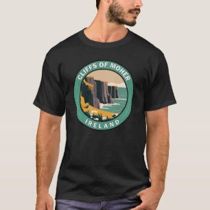 Cliffs of Moher Irland Florale Reise Kunst Vintage T-Shirt