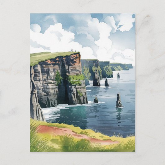 Cliffs of Moher, Irland Gemälde Postkarte (Vorderseite)