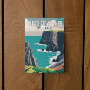Cliffs of Moher Irland Reise Kunst Vintage Postkarte