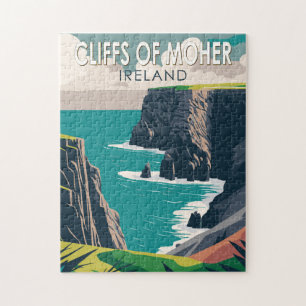 Cliffs of Moher Irland Reise Kunst Vintage Puzzle