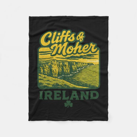 Cliffs Of Moher Irland Retro-Urlaubslandmarke So Fleecedecke (Vorderseite)