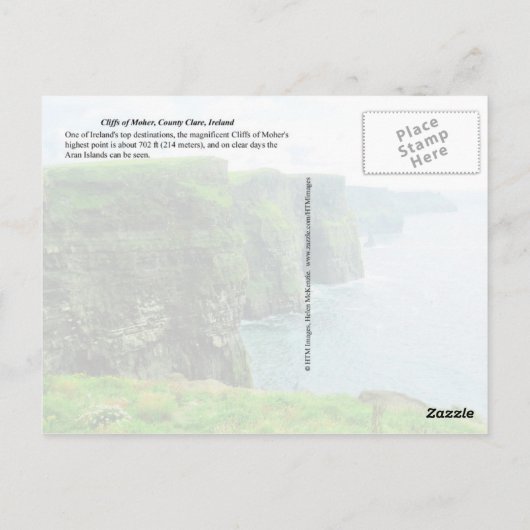 Cliffs of Moher, Landkreis Clare, Irland Postkarte (Rückseite)