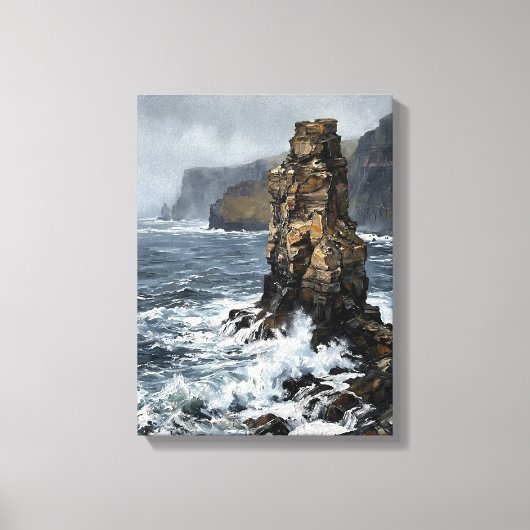 Cliffs of Moher Meer-Stack Einsamkeit Leinwanddruck (Vorderseite)