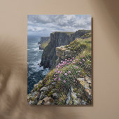 Cliffs of Moher Sea Pinks Thrift Art Leinwanddruck