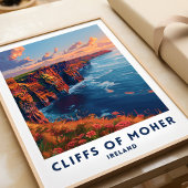 Cliffs of Moher Travel Print Poster Irish Wall Art