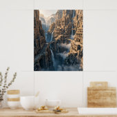 Cliffside Ancient Mountain City Poster (Küche)