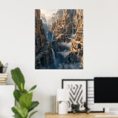 Cliffside Ancient Mountain City Poster (Heimbüro)