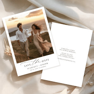 Cliffside Beach Calligraphy Wedding Foto Save The Date