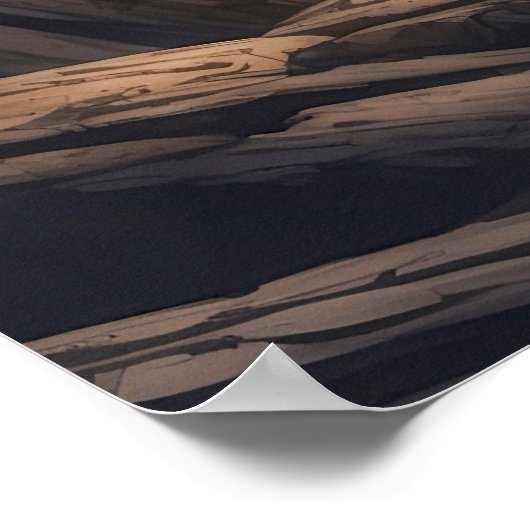 Cliffside Brown Blue Ocean Waves Seaside Poster (Ecke)