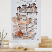 Cliffside City of Bonifacio, Korsika, Frankreich Poster (Küche)