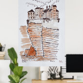 Cliffside City of Bonifacio, Korsika, Frankreich Poster (Heimbüro)