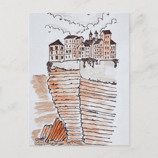 Cliffside City of Bonifacio, Korsika, Frankreich Postkarte (Vorderseite)